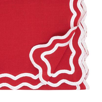 Scalloped Border Table Runner: Taupe / 16"x72"