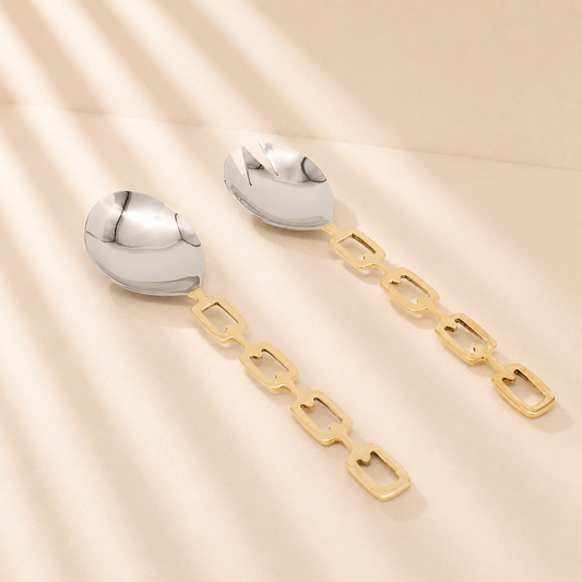 Luxe Linked Stainless Steel Salad Server