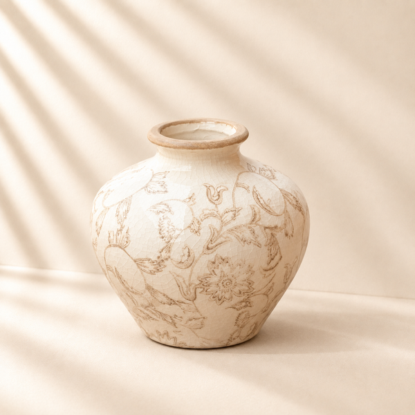 4.7” Beige Heirloom Vase