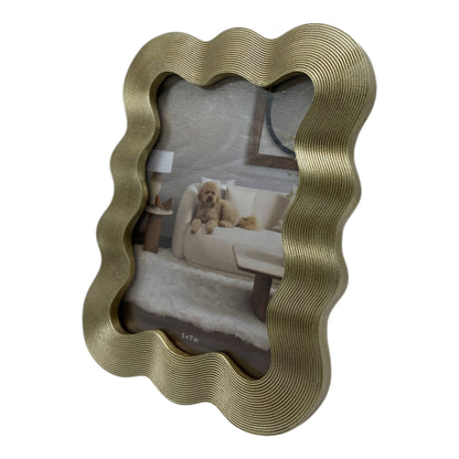 Photo Frame - Gold Resin Squiggly Wave Border, 5x7 in.