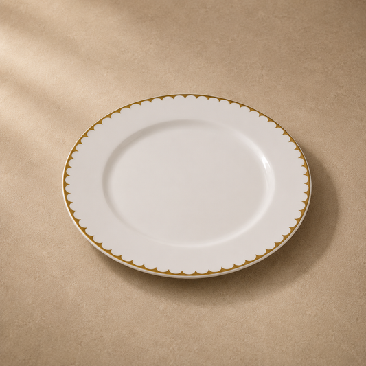 Daisy White with Gold Rim Charger