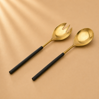 Encalmo Black & Gold Salad Servers