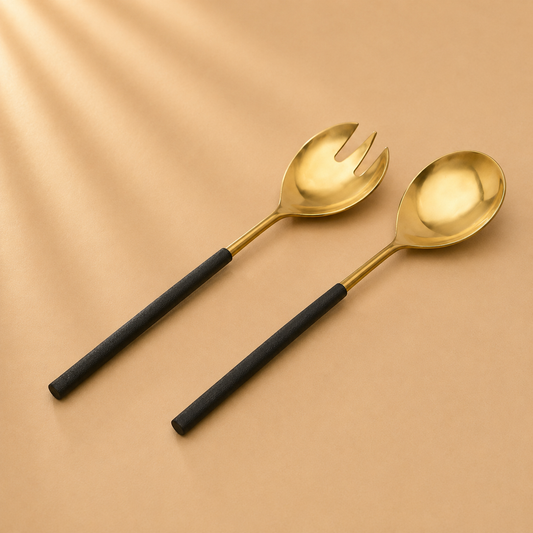 Encalmo Black & Gold Salad Servers