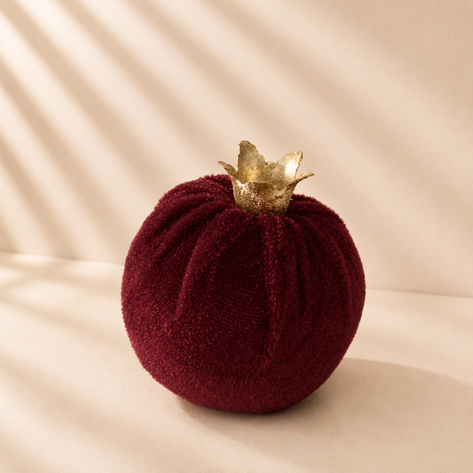 Burgundy Velvet Pomegranates Set of 6