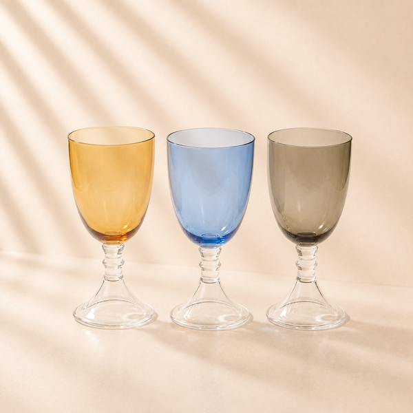 Iris Glass Goblet with Clear Stem 18oz