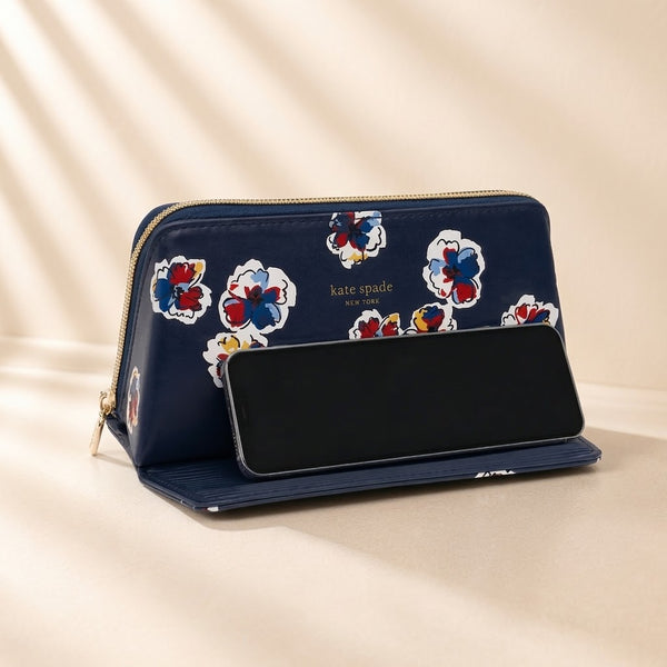 Watercolor Ditsy Pencil Case with Phone Stand