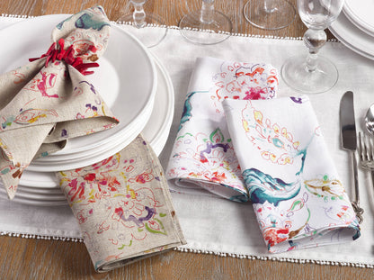 Abstract Floral Dinner Napkins: Marigold 20" Set of 4