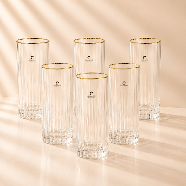 Linear Gold Rim HighBall-6 Set