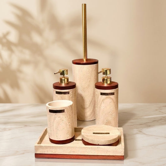 Geneva Polyresin Bathroom Set 6 Piece Set