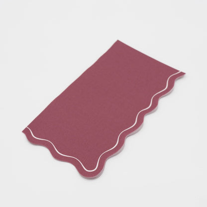 Burgundy Scallop Guest Towels 16pk