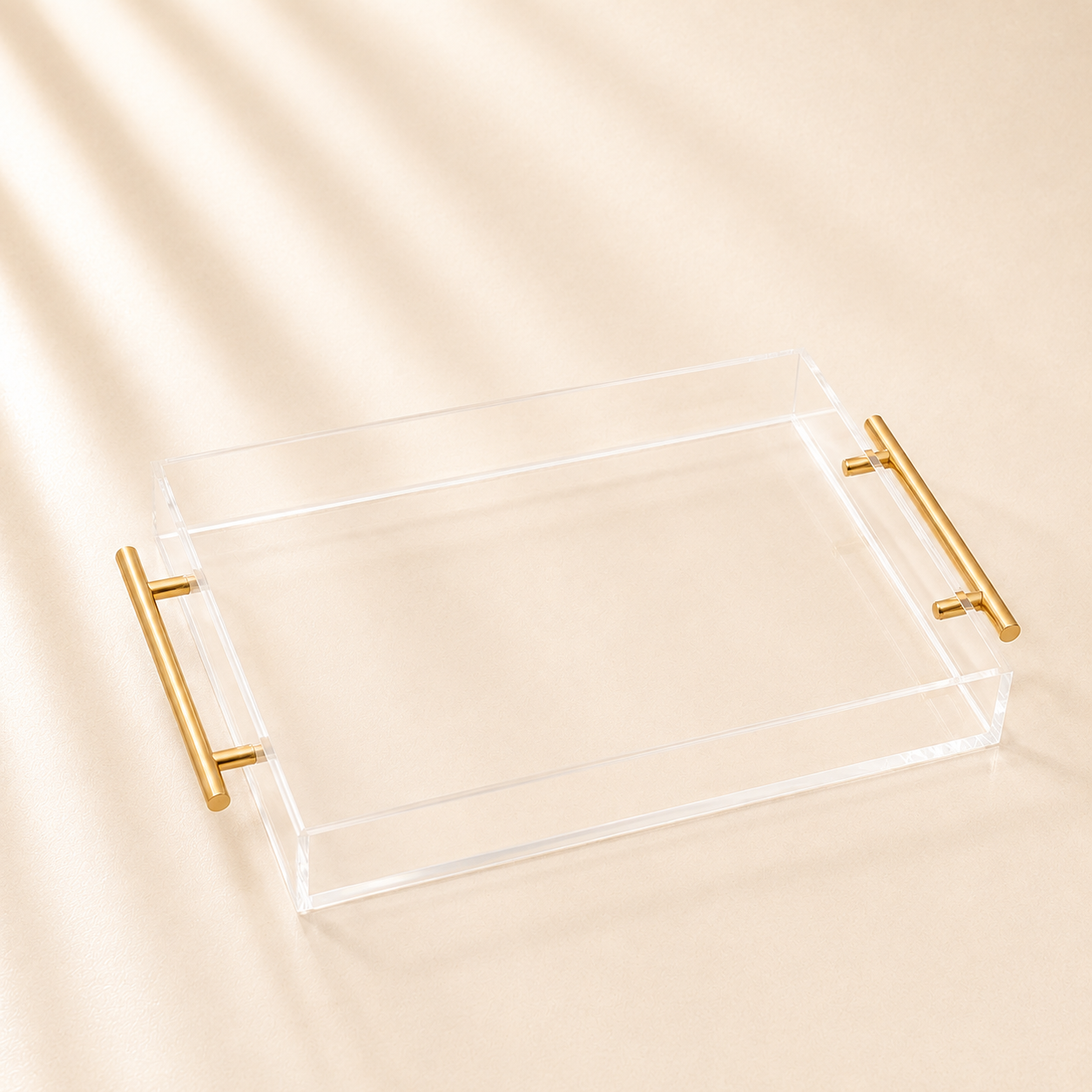 Acrylic Tray Gold Handle 10”x12”