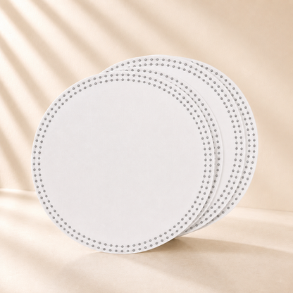 Embroidered Charger With Silver Dots 15” Set of 4