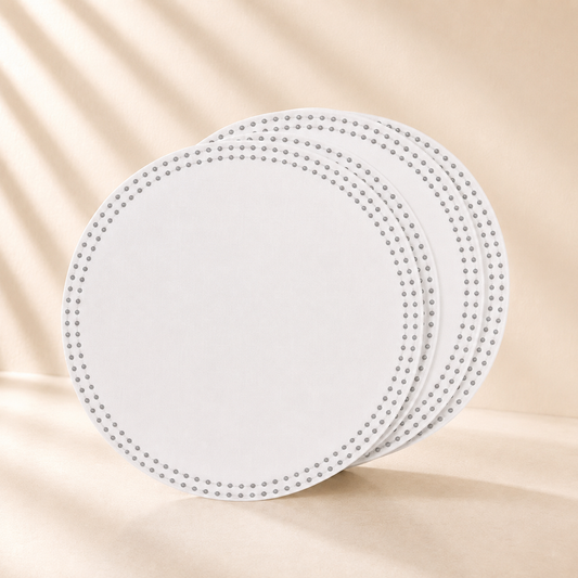 Embroidered Charger With Silver Dots 15” Set of 4