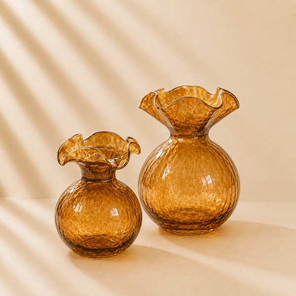 Vietri Hibiscus Tortoise Glass Vase