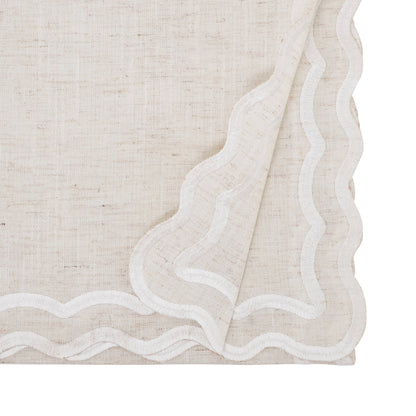 Scalloped Border Table Runner: Taupe / 16"x72"