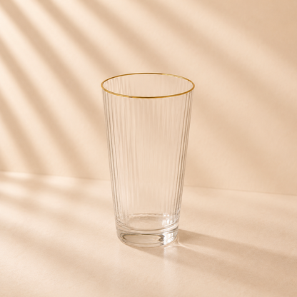 Optic Highball Glass Gold Rim 13oz