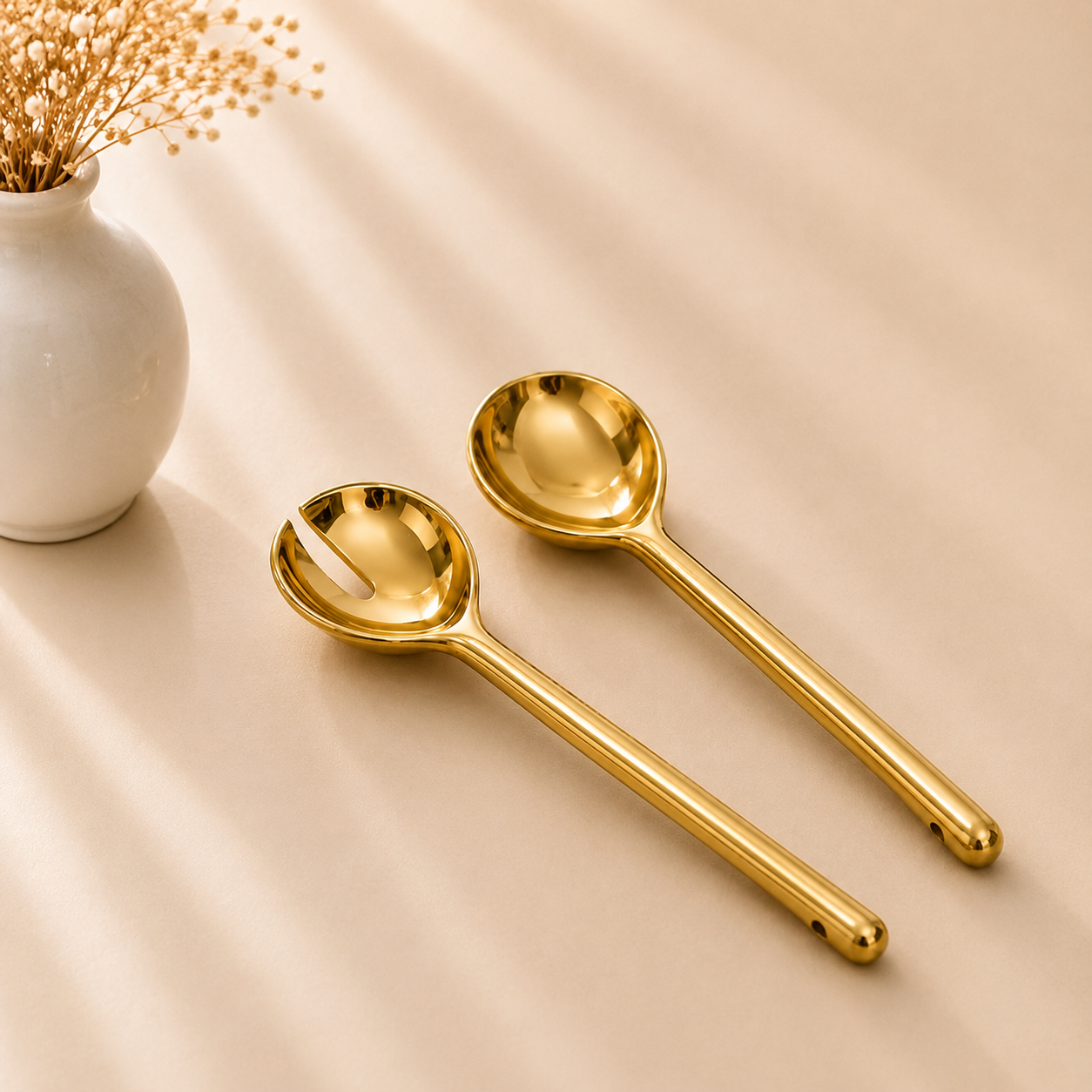 Madera Gold Salad Server Set