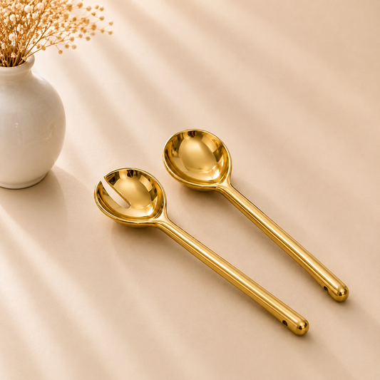 Madera Gold Salad Server Set