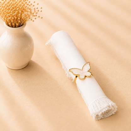 Ivory/Gold Btf Napkin Rings-6