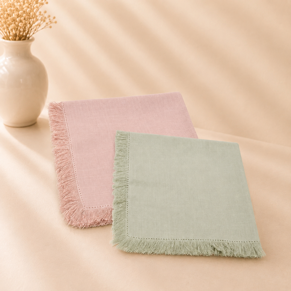 Large Fringe Napkin Set of 4 20”x20”