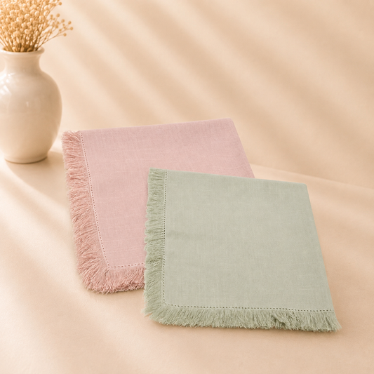 Large Fringe Napkin Set of 4 20”x20”