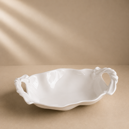 Vida Sasha White Round Medium Bowl