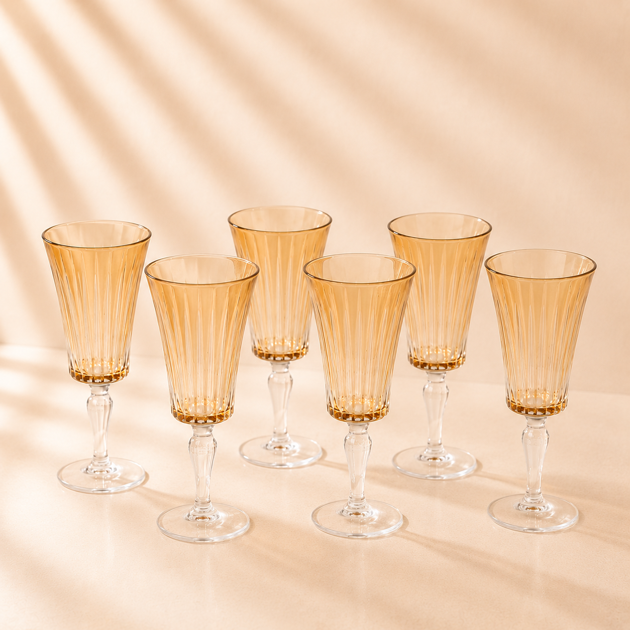 Amber Water Goblet 13oz - 6PC