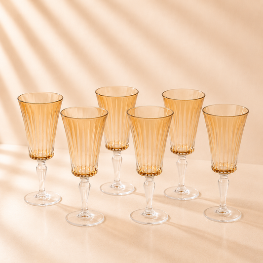 Amber Water Goblet 13oz - 6PC