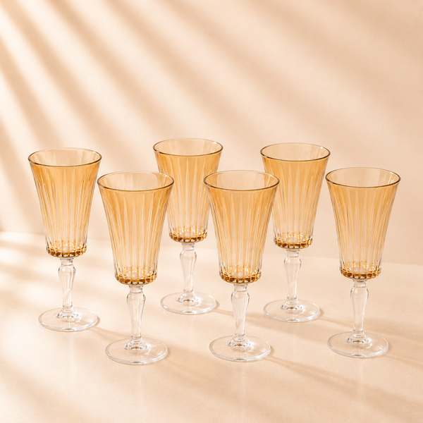 Amber Water Goblet 13oz - 6PC