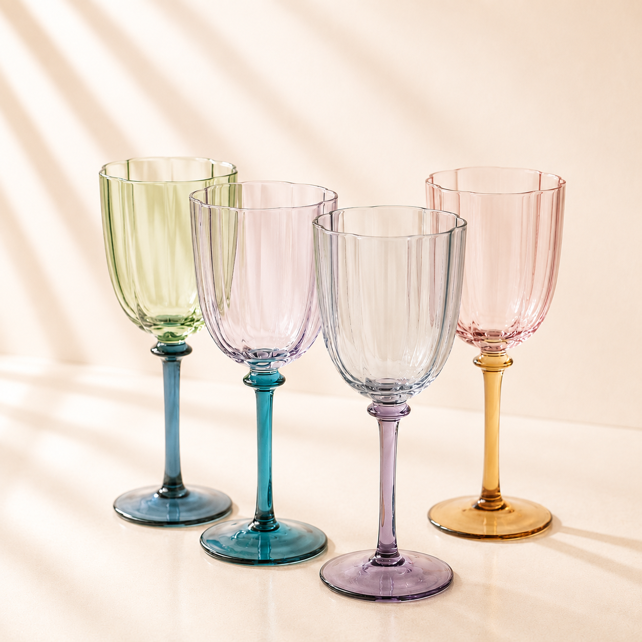 Two Tone Wine Glasses Set of 6