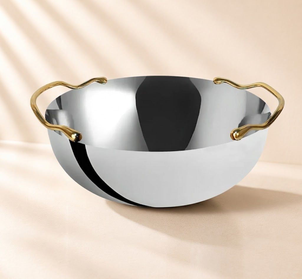 Droplet 10” Bowl with 2 Gold Handles