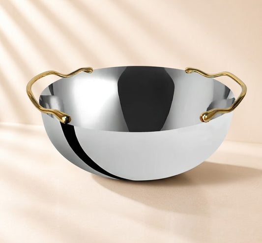 Droplet 10” Bowl with 2 Gold Handles