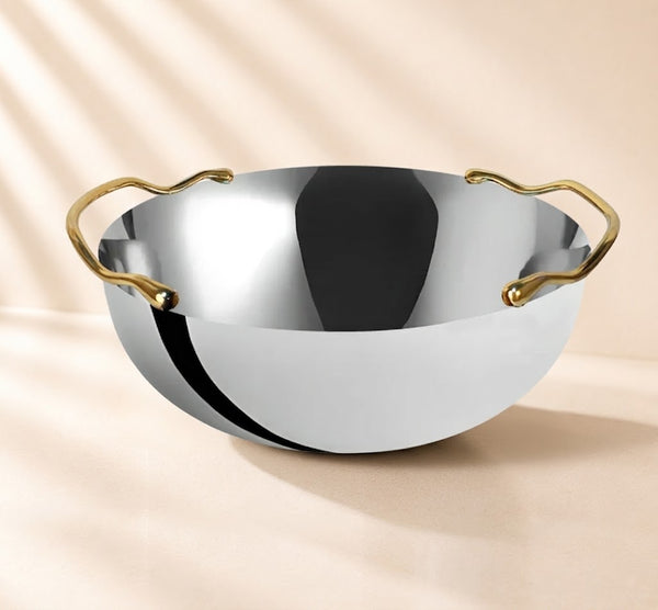Droplet 10” Bowl with 2 Gold Handles