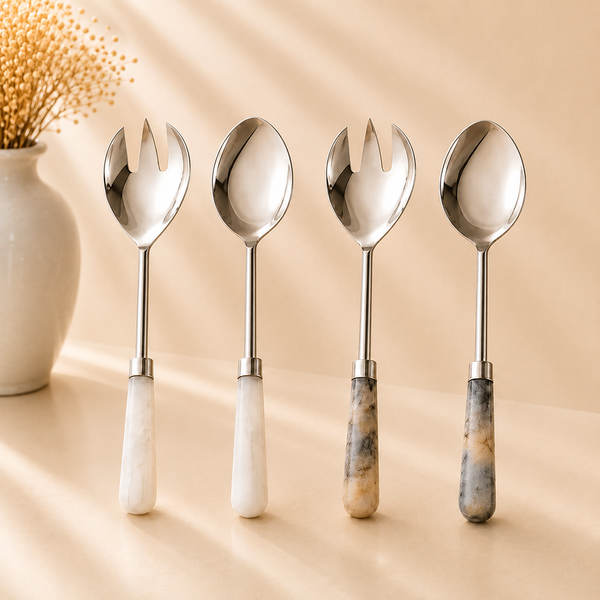 Azure Resin Salad Servers