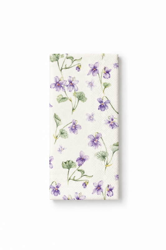 Dream of Violets Cream Guest Towel 16pk