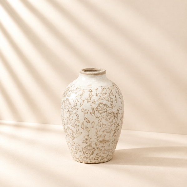 10.25” Beige Heirloom Vase