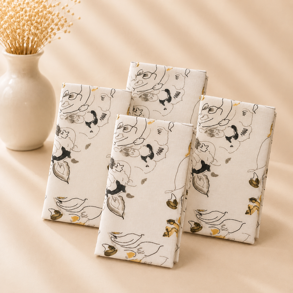 Abstract Floral Dinner Napkins: Marigold 20" Set of 4