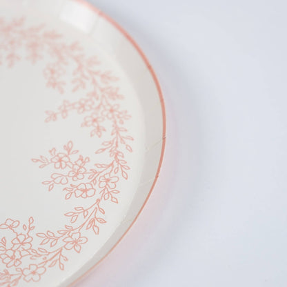 Floral Elegance Pink Dessert Plates 8pk