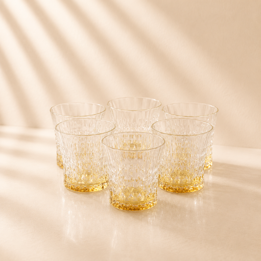 Diamond DOF Glasses with Amber Shade Set of 6
