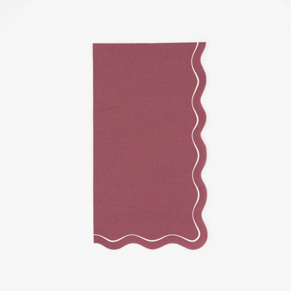 Burgundy Scallop Guest Towels 16pk