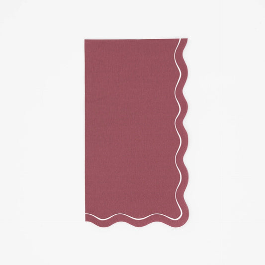 Burgundy Scallop Guest Towels 16pk
