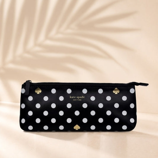 Polka Dots Pencil Case-Black/White