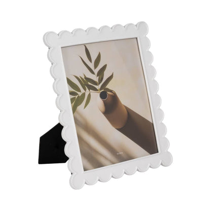 Photo Frame - White Resin Rectangle Scalloped Edge, 8x10 in.