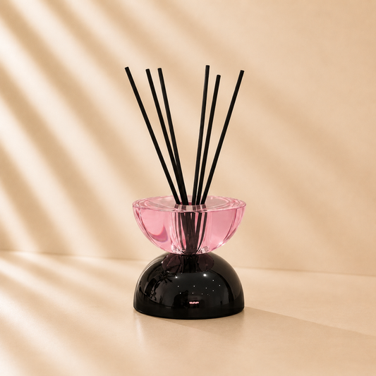 Aure Crystal Reed Diffuser in Pink & Black
