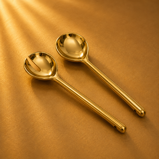 Madera Gold Salad Server Set