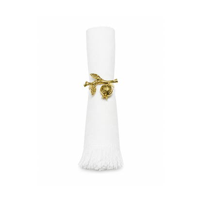 Pomegranate Napkin Rings Gold Set of 6