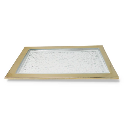 Oblong Tray with Gold Border