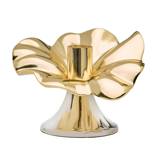 Flower Candle 2-tone Holder 6"