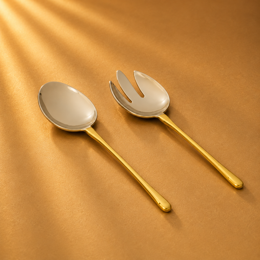 Droplet Gold Handle Salad Servers