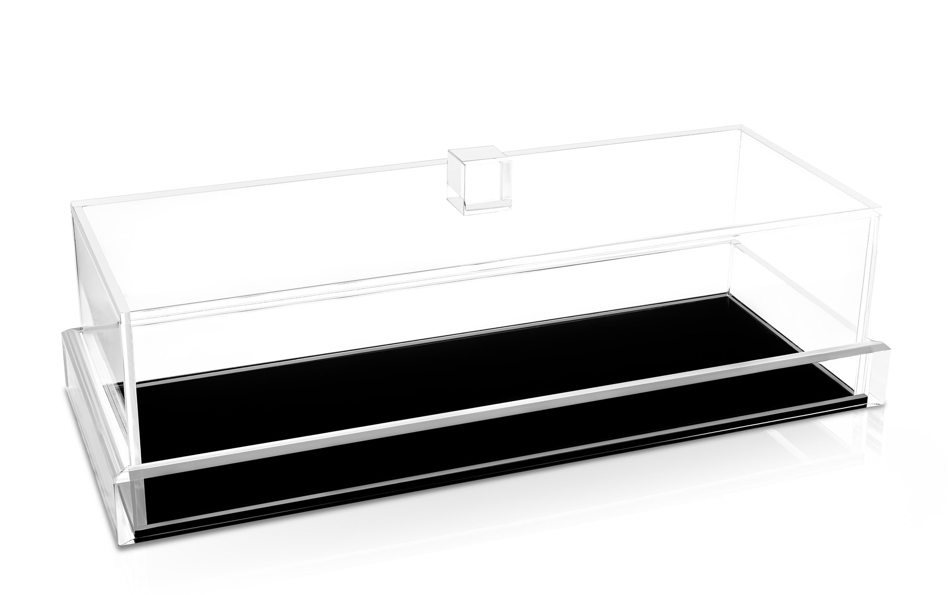 Black Cake Tray W/ Clear Lid - 2 Sizes - Jubilee Party